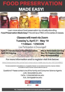Cover photo for Food Preservation Made Easy:  Pressure Canning on May 12th