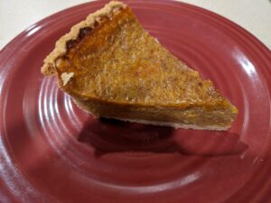 pumpkin pie slice made from candy roaster