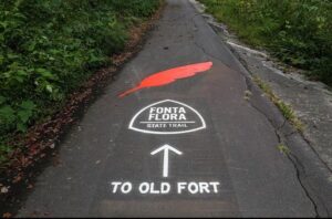 Trail market for Fonta Flora on Point Lookout Trail