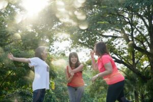 Three women exercising