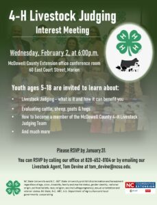 Livestock Interest Meeting flyer