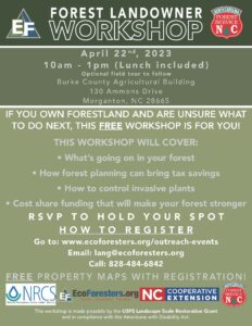 Ecoforesters workshop flyer