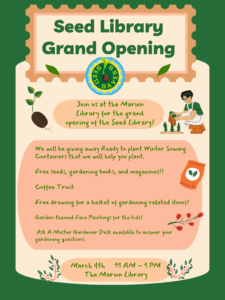 Seed Share Grand Opening Flyer