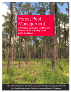 Cover photo for Forest Pest Management Pesticide Applicator Certification Manual and FAQs