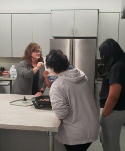 janet bryan in teaching kitchen 