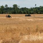 Farm equipment in field