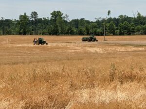 Farm equipment in field