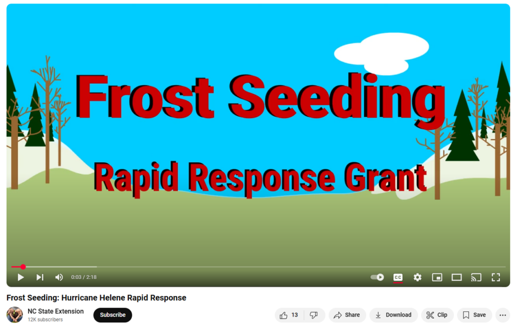 Frost Seeding Info. Video